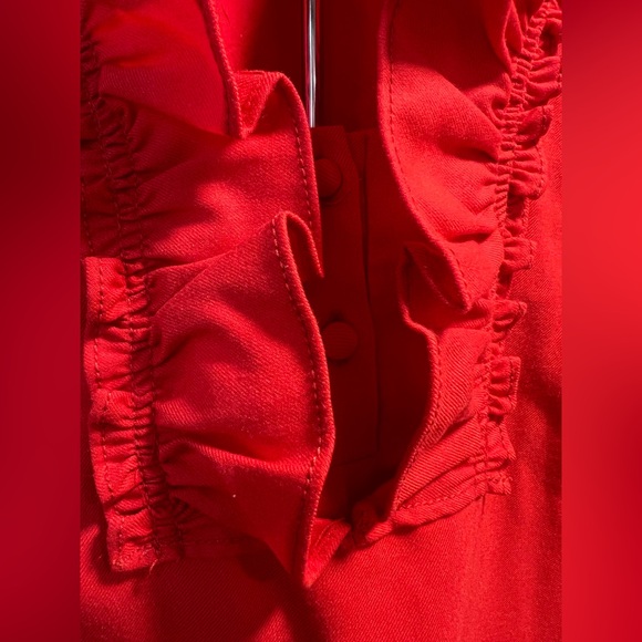 J. Crew Red Ruffle Mini Dress - Picture 2 of 12
